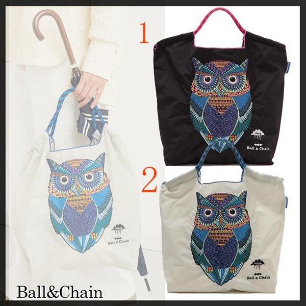 ボールアンドチェーン◆オウム豪華刺繍 エコバッグ wd25020803