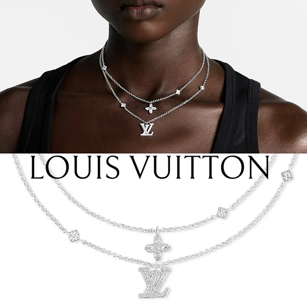 【訳あり特価】国内完売*ルイヴィトン*Lady LV シルバーパラジウム ネックレス コピー M02515