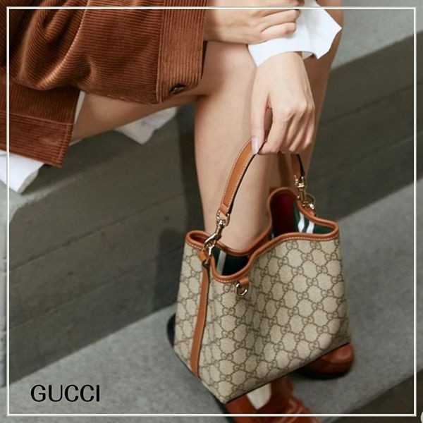 毎日使える！【グッチ】GGエンブレム 偽物 ミニ バケットバッグ 815118