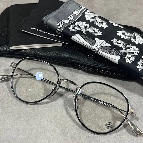 【奇跡の再入荷！即発送】新品 クロムハーツ BK/SS BONE PRONE IV メガネ コピー 25022207