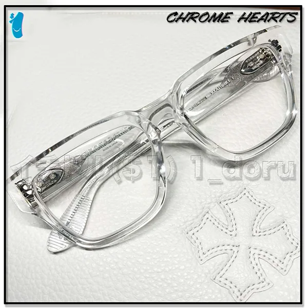 クロムハーツ プラス スクエア メガネ サングラス 偽物 CLEAR SILVER 25022211