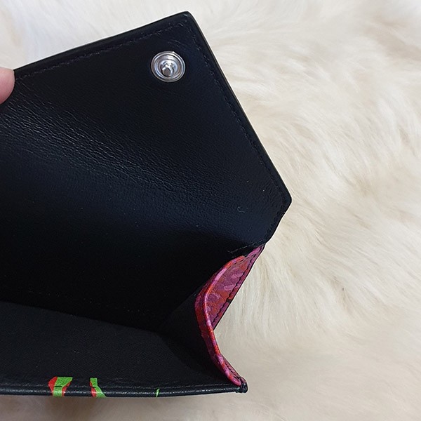 【かわいくて上品♪】バレンシアガ コピー フラワープリント♪3つ折りレター型財布♪黒/オレンジ 25031301