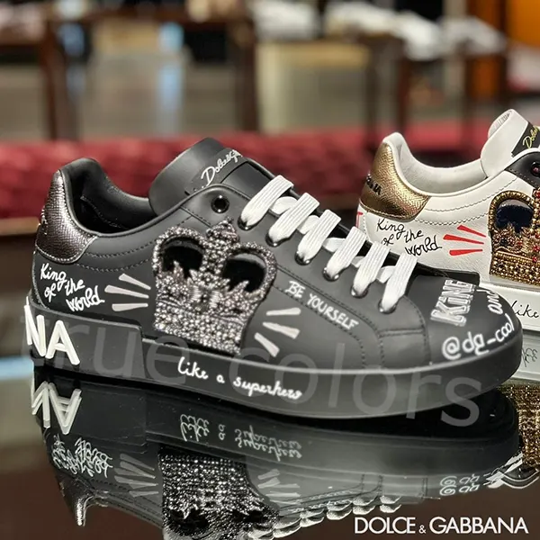 ドルチェ&ガッバーナ Portofino クラウンロゴパッチ スニーカー 激安 CS1760