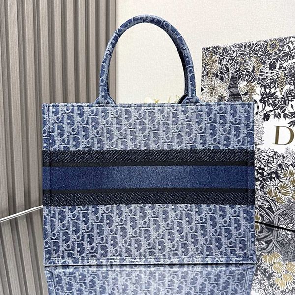 ディオール ブックトート n級品 ミディアム デニム オブリーク w25030501