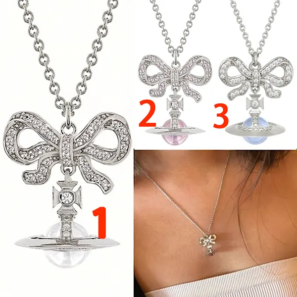 ヴィヴィアン n級品 リボン可愛い オーブロゴ ネックレス 8050889595151