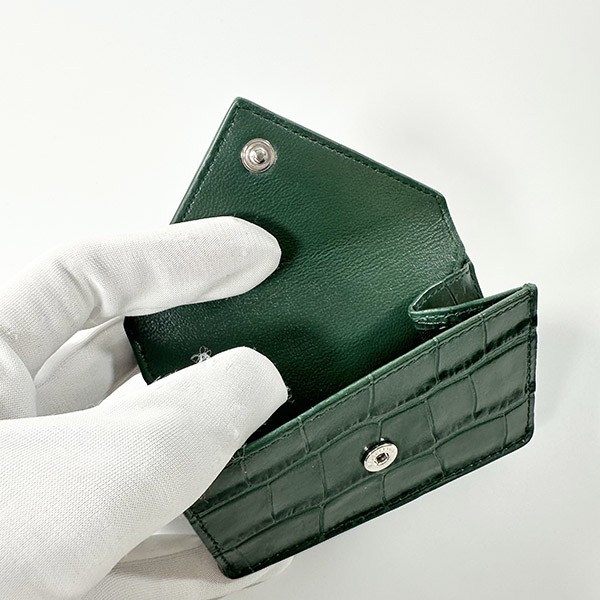 バレンシアガ クロコ 三つ折り ペーパー ミニ財布 偽物 3914461U6QN4617