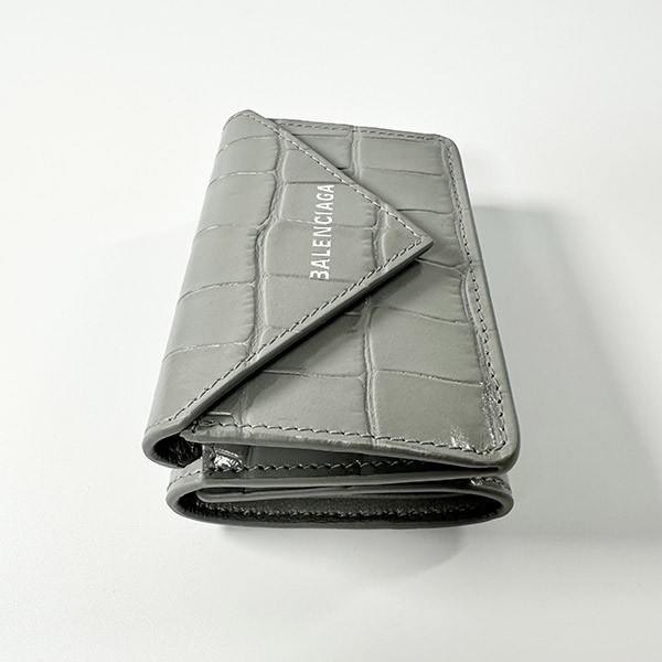 バレンシアガ クロコ 三つ折り ペーパー ミニ財布 偽物 3914461U6QN4617