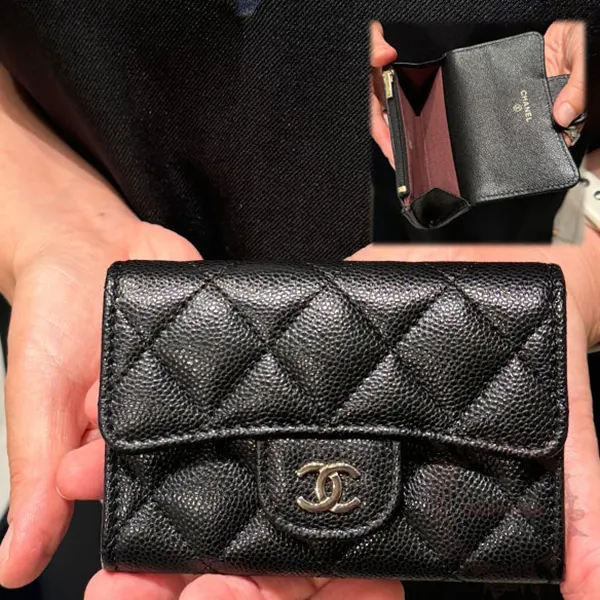 【スタイリッシュ♪】シャネル ジップコンパートメント付 カード コインケース AP4096
