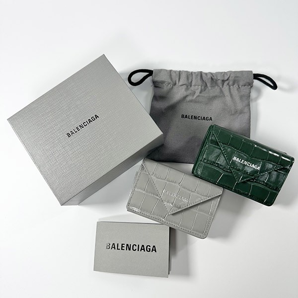 バレンシアガ クロコ 三つ折り ペーパー ミニ財布 偽物 3914461U6QN4617