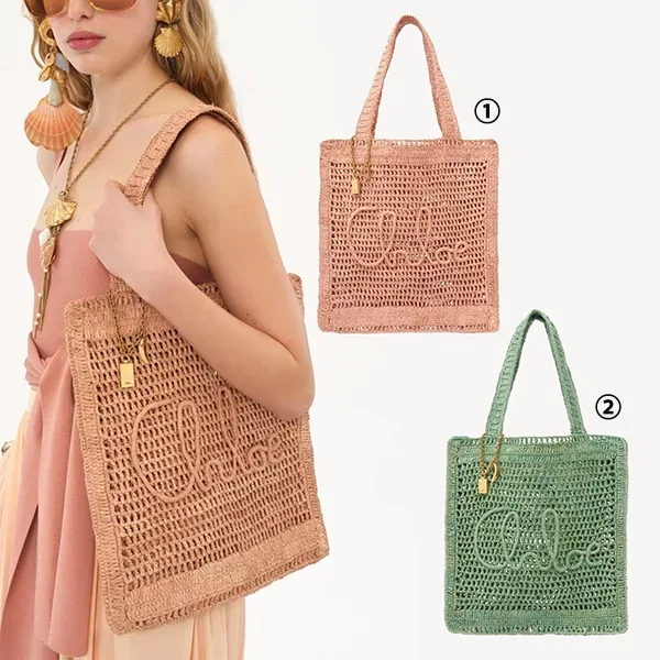 クロエ かごバッグ 偽物 ラフィア製SUMMER BANANAトートバッグ cl253281