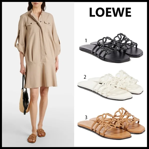 ロエベ 偽物 ペタル アナグラム スライド ソフトカーフ サンダル 3色 lyw121544