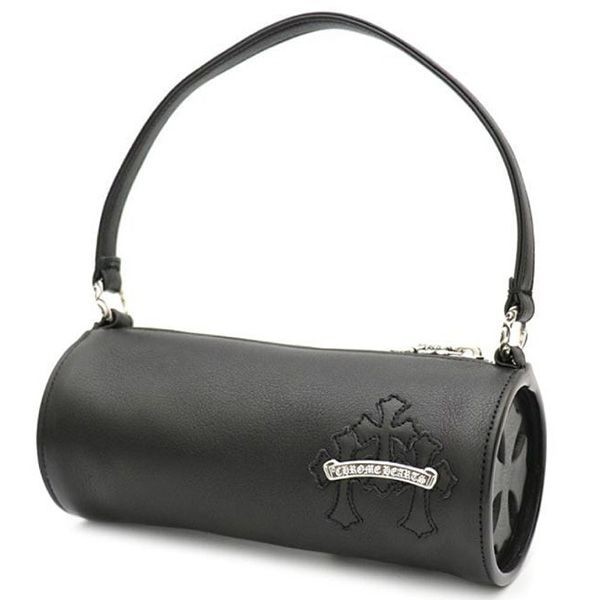 n級クロムハーツ GRINDS 筒型バッグ 偽物 ハンドバッグ アクセサリーポーチ スクロールラベル ミニセメタリークロスパッチ ch25335