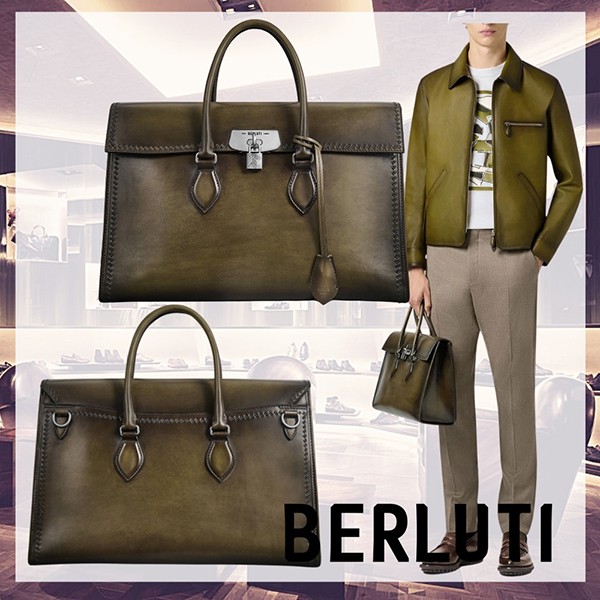 人気☆ベルルッティ コピー EMio レザー ブリーフケース ロゴ シンプル 25032808