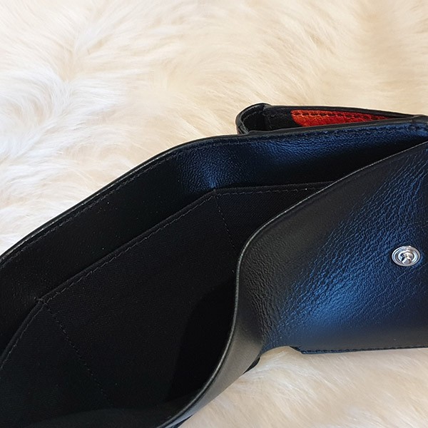 【かわいくて上品♪】バレンシアガ コピー フラワープリント♪3つ折りレター型財布♪黒/オレンジ 25031301