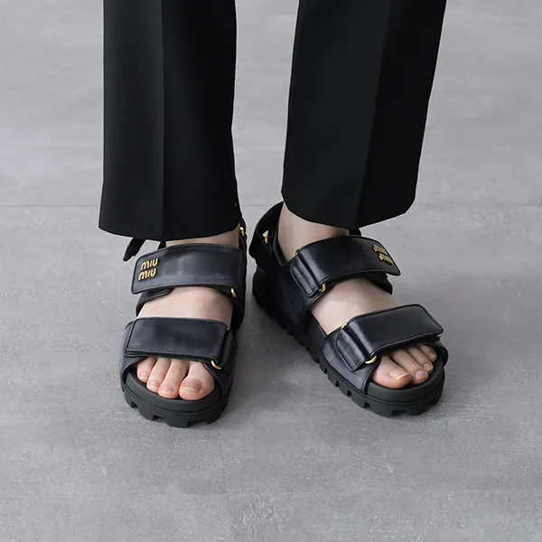 プレゼントに最適ミュウミュウ コピー スポーティーレザーサンダル 2色 5X134E3F33