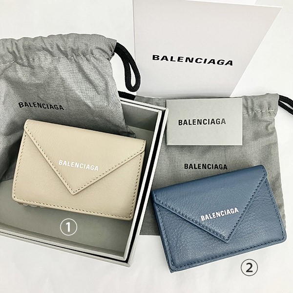 新作限定♪バレンシアガ コピー ペーパーミニウォレット 三つ折り ロゴ 3914461803N