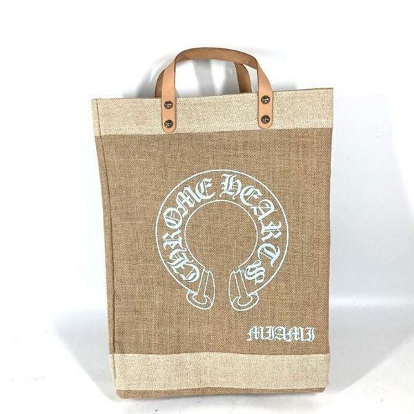 クロムハーツ ホースシュー トートバッグ 偽物 マイアミ限定 麻 ブラウン