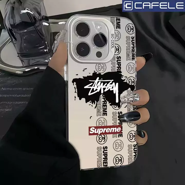ステューシー×シュプリーム コラボ iphone16/15ケース メンズ スマホケース かっこいいiphone16pro/15promax レンズ保護 カバー ブランド ロゴ stussy×supreme 4色 25042502