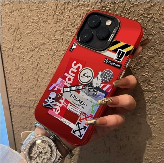 シュプリーム風アイフォーン16プラス/iphone 16プロマックス携帯ケース 衝撃防止 カッコいい おしゃれSupreme 16pro 16ケース 赤 2色 25042503