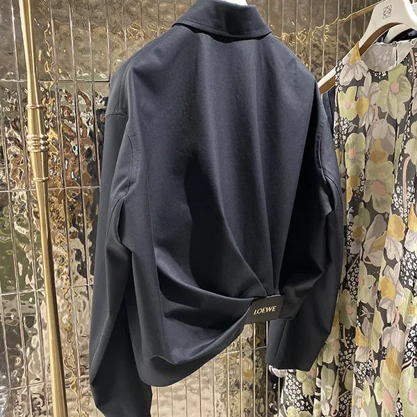 ロエベ☆ドレープ ジャケット コピー（コットン&シルク）ブラックS540Y02XBU-1100