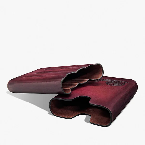 追跡付お洒落メンズに ベルルッティ スクリット 偽物 レザーシガー4ケース 赤 NEOV1