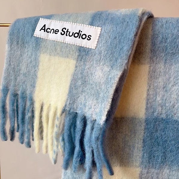 【即日配送】アクネ マフラー 偽物 モヘアチェックスカーフ as25051602