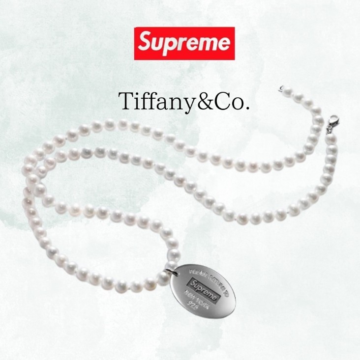 ティファニー x Supreme  コラボ コピー ネックレス Tiffany Oval Pearl Necklace 25052601