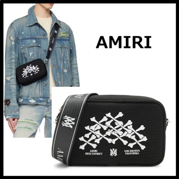 セレブ愛用中アミリ コピー Bones Stacked コットン ショルダーバッグ ami665215