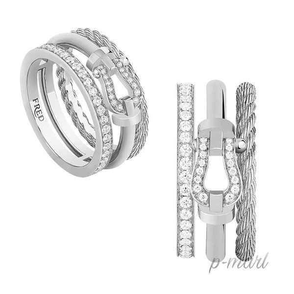 フレッド フォース10 コピー ライズ ハーフパヴェ リング 2色 w25061703