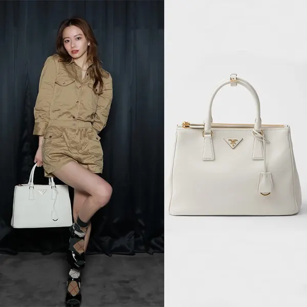 山本舞香 愛用 プラダ ガレリア ラージ ソフトグレインレザー バッグ 2色 1BA274