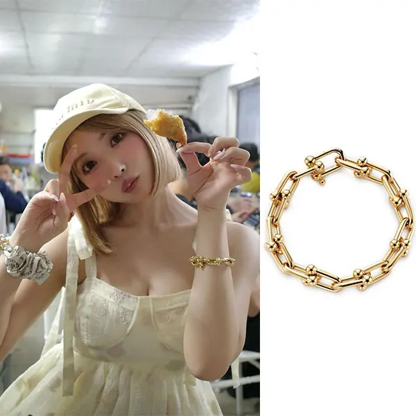 三上悠亜 愛用 ティファニー ハードウェア ラージ リンク ブレスレット 60153072