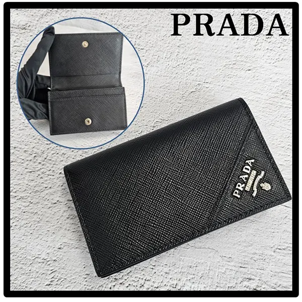 高級感溢れる☆プラダ サフィアーノ 革_カード 名刺ホルダー 2MC122