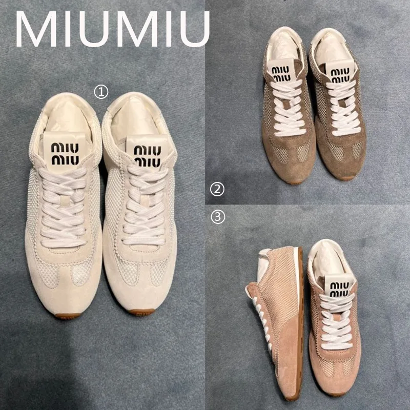 【やっぱり人気！】◆完売前に◆ミュウミュウ パロディ Plume メッシュ×スエード スニーカー 3色 miu0605