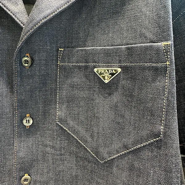 プラダ 半袖 コピー セルビッジデニム シャツ GEC068
