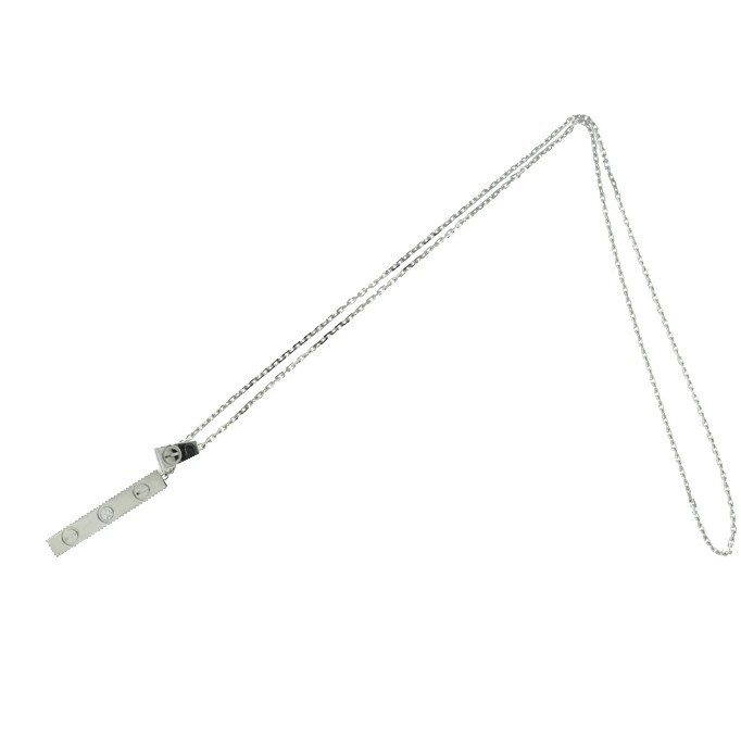 カルティエ K18WG ダイヤ1P ラブYシェイプ ペンダントネックレス(B7213300)