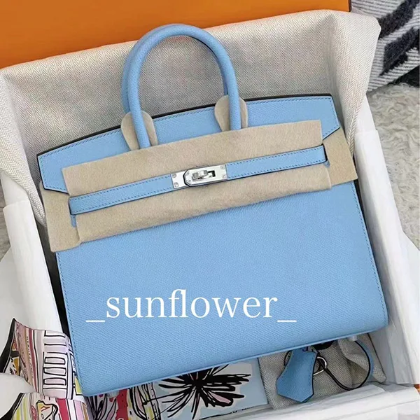 [一番信用]エルメス バーキン25 N級品 セリエ セレステ/S金具 ハンドバッグ h257169