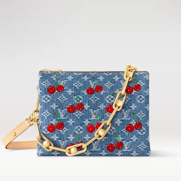 【送料関税込】ルイヴィトン×村上隆 クッサンPM コピー デニムチェリー M14978