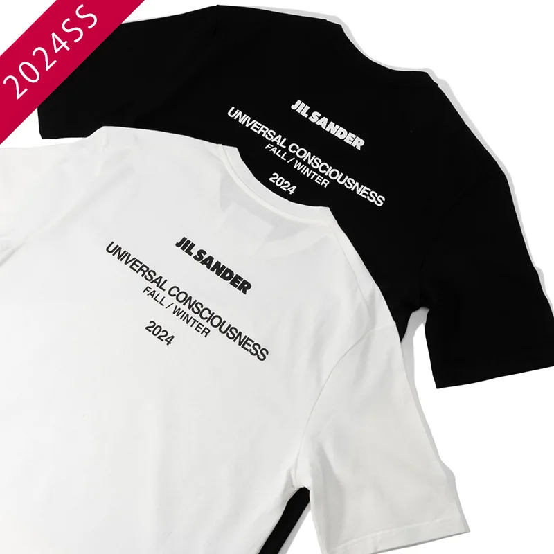 ジルサンダー ロゴ クールネックTシャツ コピー 2色 J22GC0189J46219001