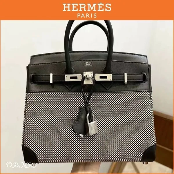 エルメス バーキン25cm Quadrille キャンバス 偽物【上質なバッグ♪】h2571610