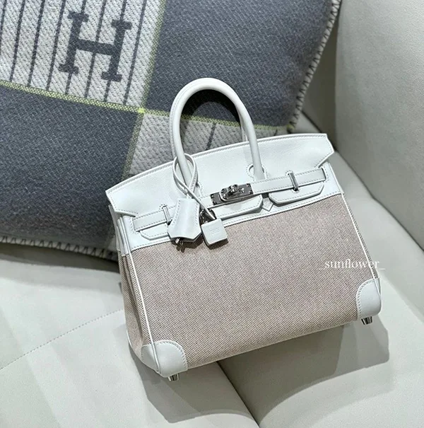 エルメス バーキン25cm 偽物 トワル ニューホワイト/S金具 h257164