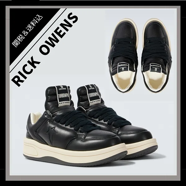 DRKSHDW by リックオウエンス コピー レザー スニーカー ブラック rc25813