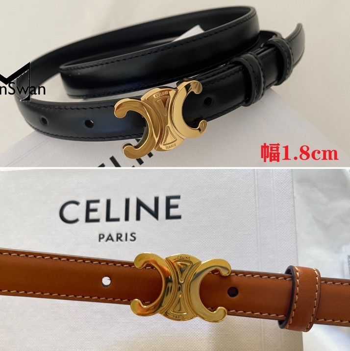 完売色あり！セリーヌ スモール トリオンフ ベルト コピー スムースカーフスキン 45AX63A01 幅1.8cm 2色