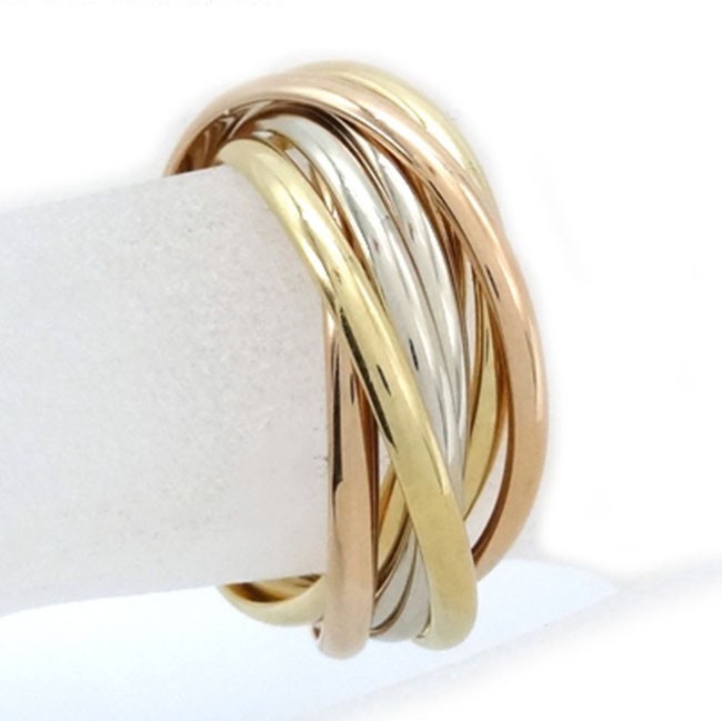 カルティエ スーパーコピー トリニティ 7連リング 750 K18 3カラー ゴールド 指輪 25082101