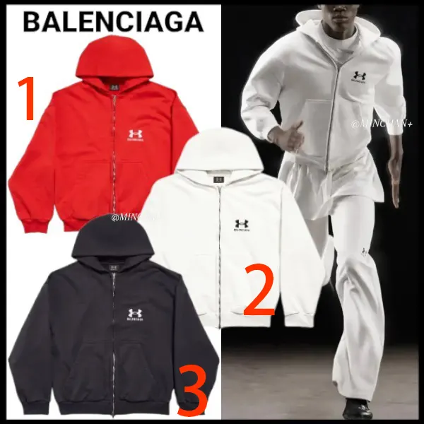 バレンシアガ×アンダーアーマー フーディ コットン ロゴ 803264TRVB89034