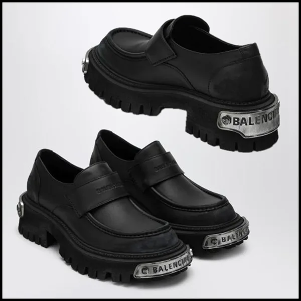 【即納OK】バレンシアガ ロゴ トラクター ローファー 偽物 メンズ 825735