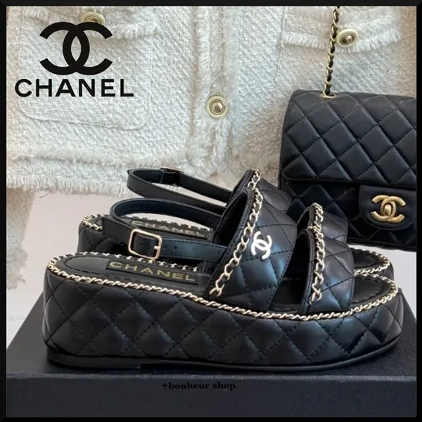 【大人気♡厚底で夏が楽しくなる♪】シャネル サンダル パロディ G46613