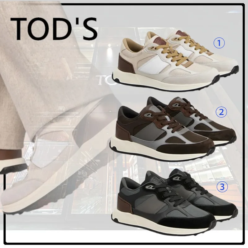 トッズ レザー ファブリック スニーカー スーパーコピー 3色 tod250809