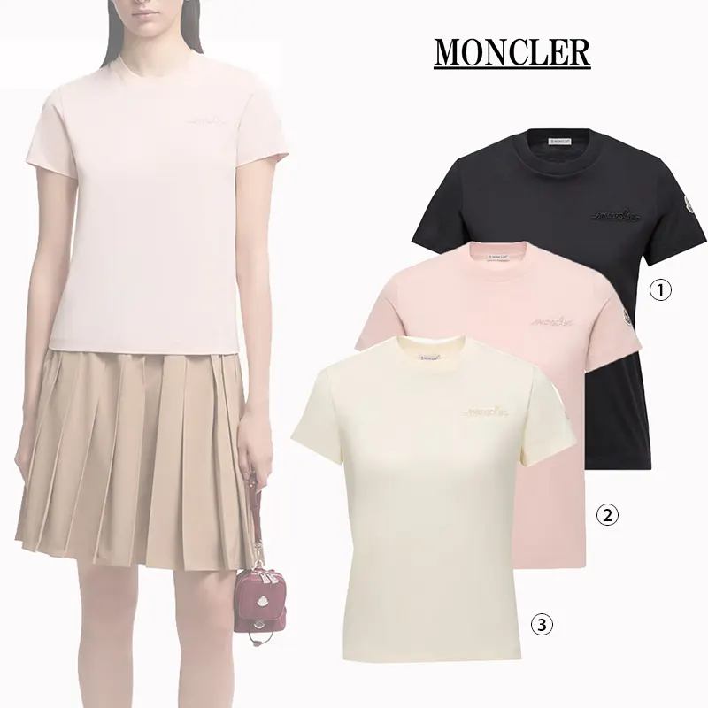 モンクレール ビーズロゴ コットン Ｔシャツ スーパーコピー3色 mk20250816
