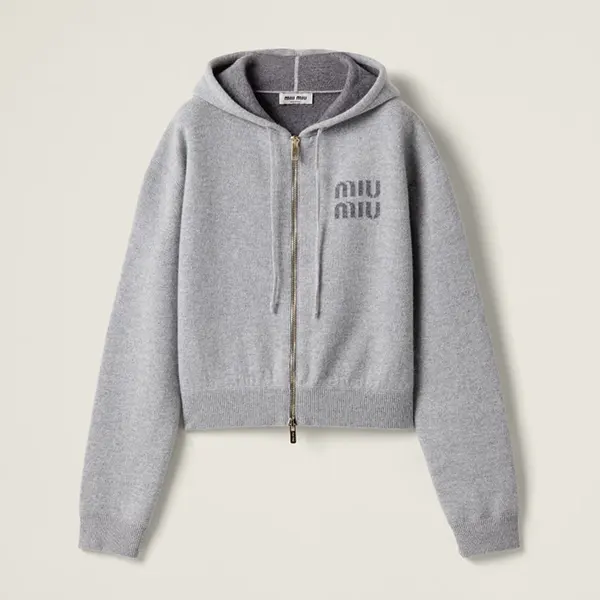 ミュウミュウ カシミア n級品 ジップアップ パーカー MMF901