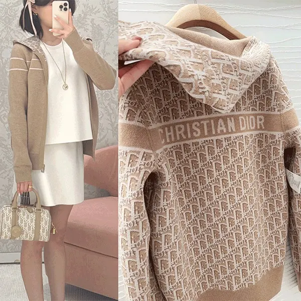 (セールで破格)ディオール リバーシブルカーディガン カシミヤ 054G12AM055_X1871